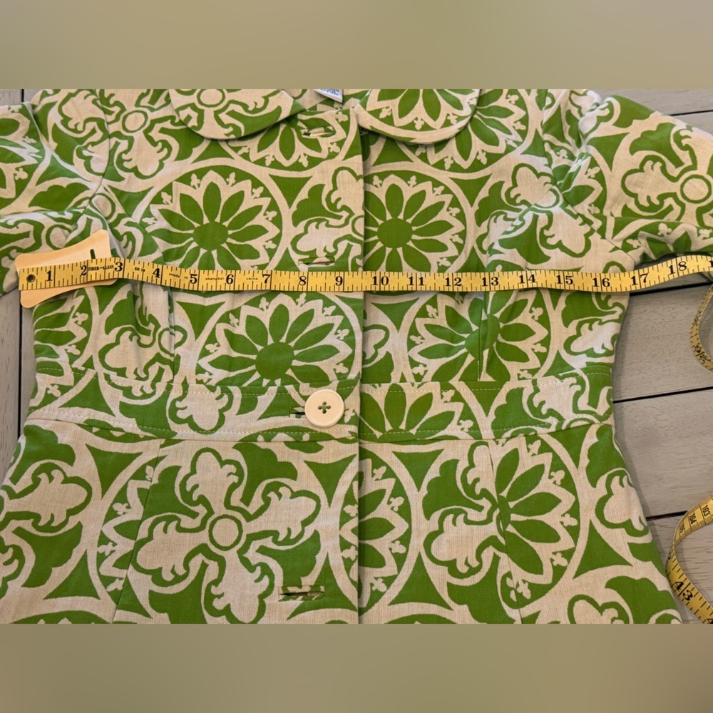 LILLY PULITZER | EUC Stowaway Green Kiera
Coat Jacquard SZ 2 Mid Century Modern - Picture 10 of 14
